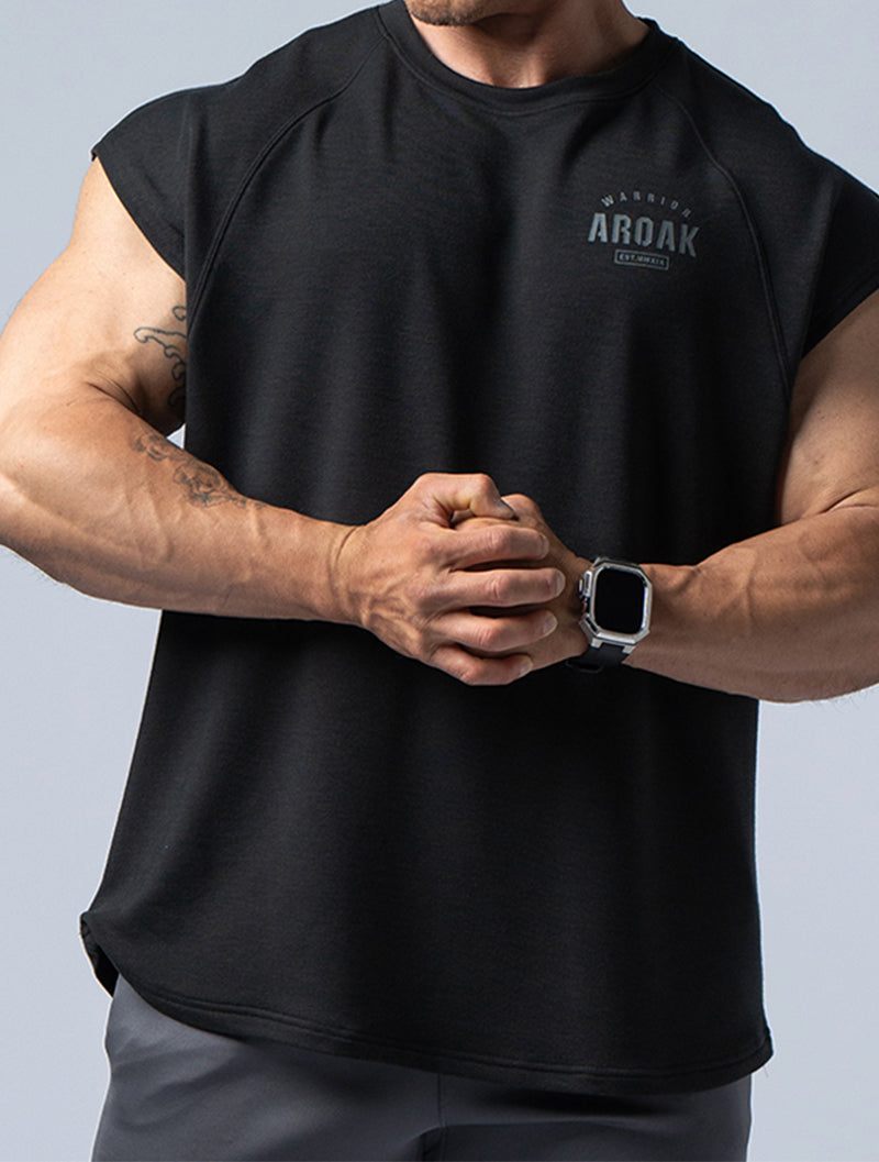 RECYCLE FIBER WIDE TRAINING SLEEVELESS【BLACK】 – AROAK JAPAN